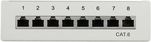 LogiLink Desktop Patchpanel Cat6, für Tisch/Wand, 8-Port, grau