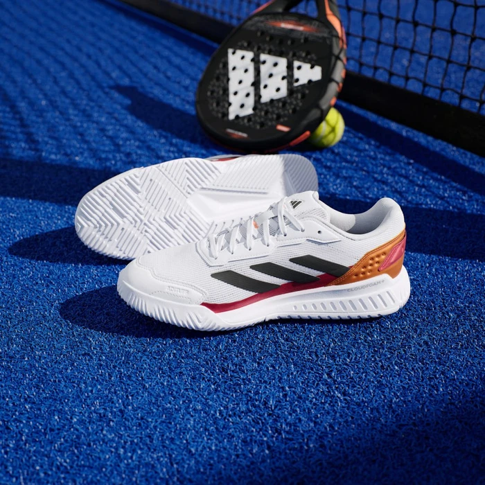 adidas Courtquick Padel cloud white/core black/lucid orange (Herren)