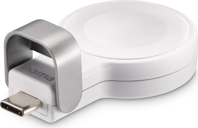 Hama Apple Watch Ladegerät für kabelloses Laden USB-C-Ladestation magnetisch weiß