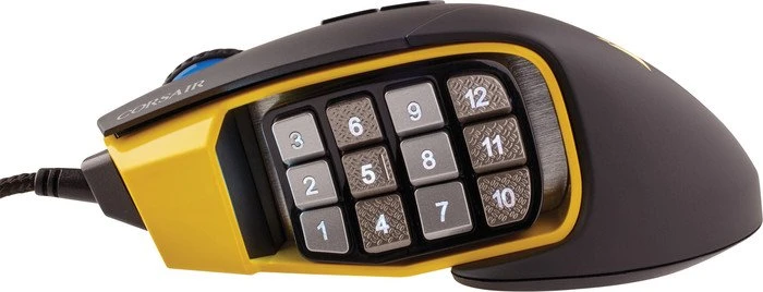 Corsair Scimitar Pro RGB Optical MOBA/MMO Gaming Mouse gelb, USB