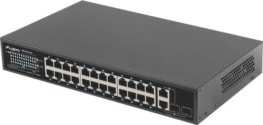 Lanberg RSFE Rackmount Switch, 24x RJ-45, 2x RJ-45/SFP, 360W PoE+