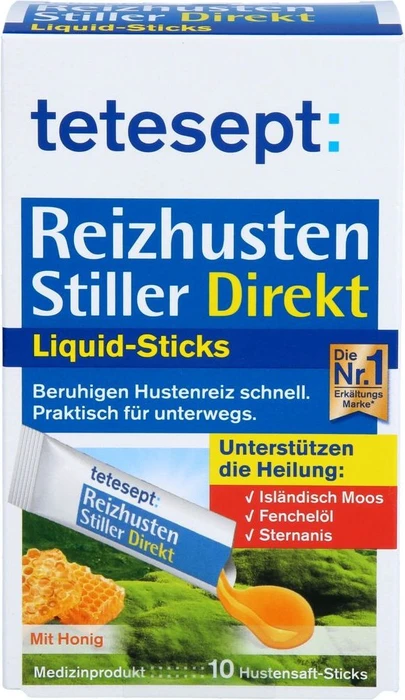 Tetesept Reizhusten Stiller direkt Sticks, 10 Stück