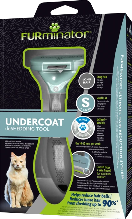 FURminator deShedding Tool für kleine Katzen mit langem Fell, Version 2