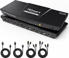 TESmart 2 Port HDMI + DP Dual Monitor KVM Switch, 2-fach KVM-Switch