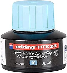edding HTK25 Textmarker Tintenflasche hellblau, 25ml