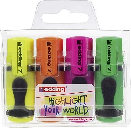 edding Textmarker 7 mini sortiert, 4er-Set