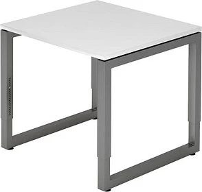 Hammerbacher Ergonomic Plus R-Serie RS08/W/G Schreibtisch 80x80cm weiß/graphit