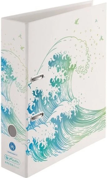 Herlitz maX.file GREENline Ordner 2-Ring mit Motiv, 80mm, A4, Welle
