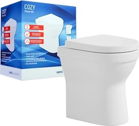 Sanicomfort Stand-WC Cozy erhöht, spülrandlos, mit WC Sitz Absenkautomatik weiß