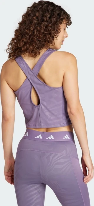 adidas Techfit Printed Crop Training Kompressionsshirt ärmellos shadow violet (Damen)
