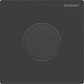 Geberit Urinalsteuerung mit elektronischer Spülauslösung, Netzbetrieb, Typ 10 Abdeckplatte schwarz matt, easy-to-clean-beschichtet/schwarz