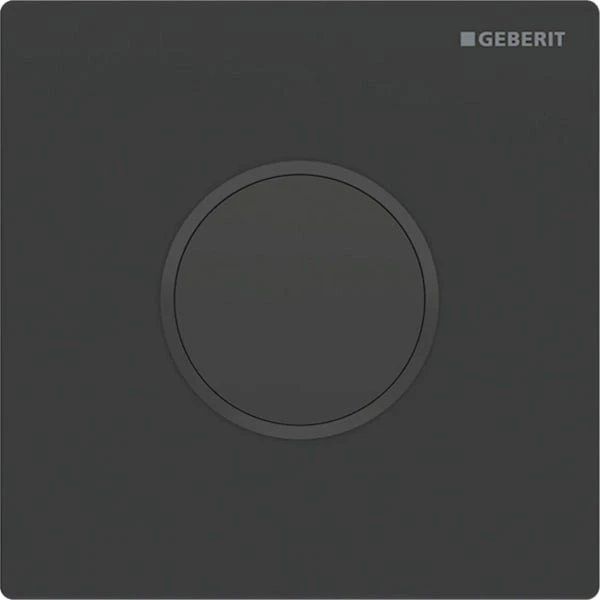 Geberit Urinalsteuerung mit elektronischer Spülauslösung, Netzbetrieb, Typ 10 Abdeckplatte schwarz matt, easy-to-clean-beschichtet/schwarz