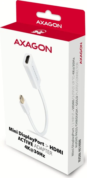 Axagon Mini DisplayPort 1.2/HDMI 1.4b Adapterkabel weiß, 0.15m