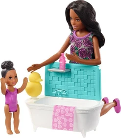 Mattel Barbie - Skipper Babysitters Inc. Puppe und Bad Spielset schwarzes Haar