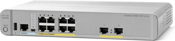 Cisco Catalyst 3560-CX Compact IP Base Desktop Gigabit Managed Switch, 10x RJ-45, 146W PoE+ PD