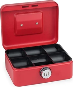 SAX Box M Geldkassette, rot, mechanische Zahlenkombination