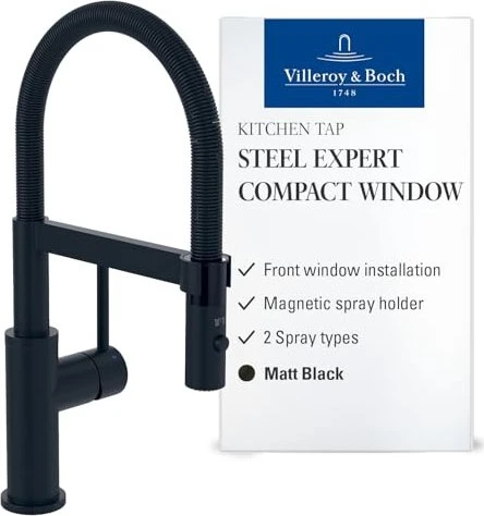 Villeroy & Boch Steel Expert Compact Window Küchenarmatur aus Edelstahl matt black