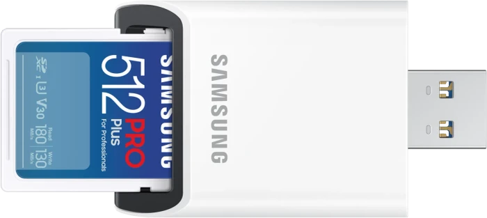 Samsung PRO Plus for Professionals R180/W130 512GB USB-Kit, UHS-I U3, Class 10