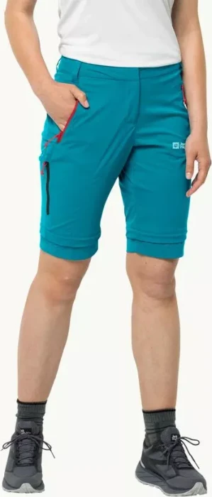 Jack Wolfskin Glastal Zip Away Zip-Off Hose lang tile blue (Damen)
