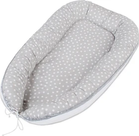 Babybay Kuschelnest perlgrau punkte weiß