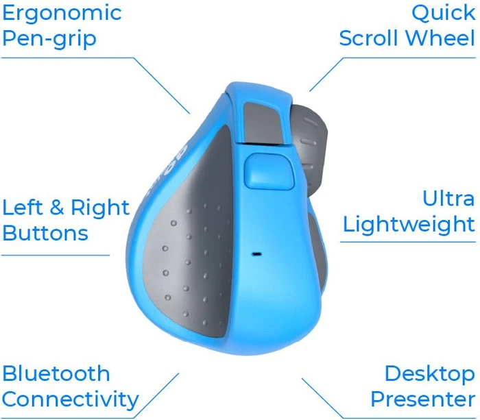 Swiftpoint GoPoint Mini Pen-Grip Bluetooth Presenter Mouse blau/grau, Bluetooth