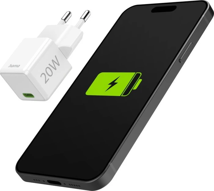 Hama Schnellladegerät USB-C Super-Mini-Charger PD 20 W weiß