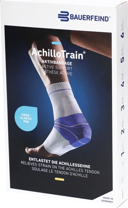 Bauerfeind AchilloTrain Aktivbandage links Größe 1 titan, 1 Stück