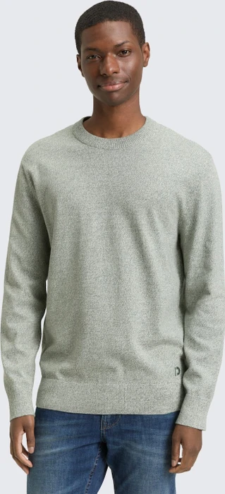 Tom Tailor Basic Strickpullover olive white mouline (Herren)
