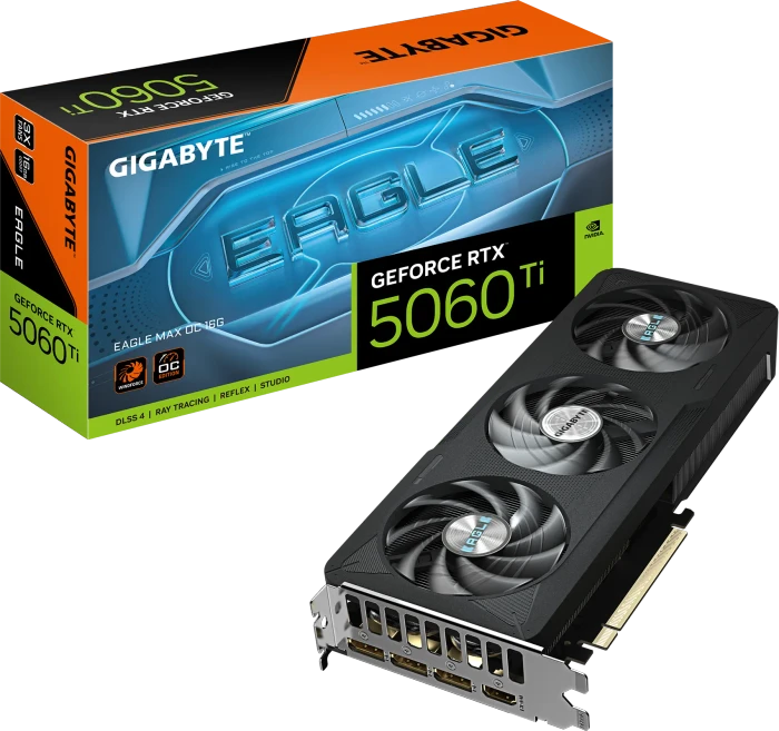 GIGABYTE GeForce RTX 5060 Ti Eagle MAX OC 16G, 16GB GDDR7, HDMI, 3x DP