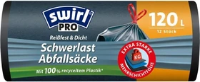 Swirl Reißfest & Dicht Schwerlast-Abfallsäcke 120l, 12 Stück
