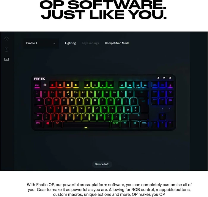 Fnatic miniSTREAK Tenkeyless Mechanical Keyboard, MX SILENT RGB RED, USB, DE