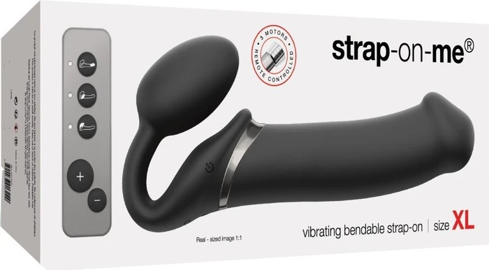Strap-On-Me Vibrating Bendable Dildo XL schwarz