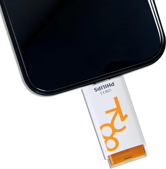 Philips Flash Drive Click Edition 128GB weiß/orange, USB-C, USB 3.2 Gen 1×1