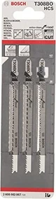 Bosch Professional T308BO HCS Extra-Clean for Wood Stichsägeblatt, 117mm, 3 Stück