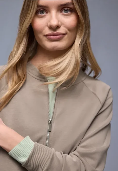 Street One Silk-Look Jacke clay sand (Damen)