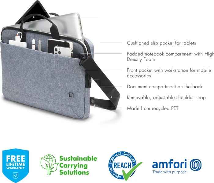 Dicota Slim Eco Motion 10-11.6" Notebooktasche, blau