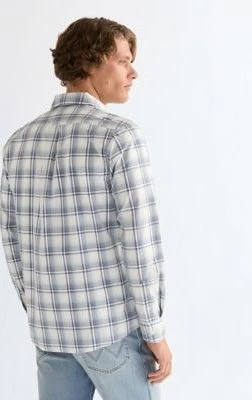 Wrangler Regular 1 Pocket Hemd langarm blue white (Herren)