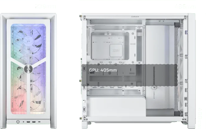 Corsair Frame 4000X RS ARGB, weiß, Glasfenster