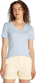 Tommy Hilfiger V-Neck Slim Fit T-Shirt kurzarm sky blue (Damen)