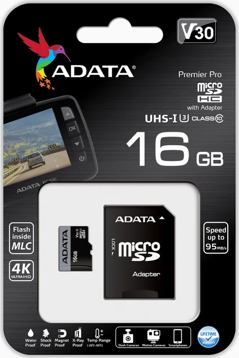 ADATA Premier Pro R100/W60 16GB Kit, UHS-I U3, Class 10