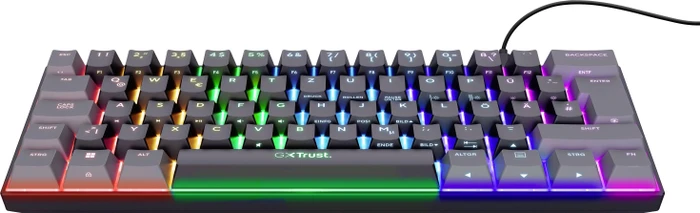 Trust Gaming GXT 867 Acira, 60%, schwarz, LEDs RGB, Outemu Red, USB, DE