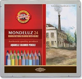 Koh-I-Noor Mondeluz Landschaft Aquarellstift sortiert, Metalletui, 24er-Set