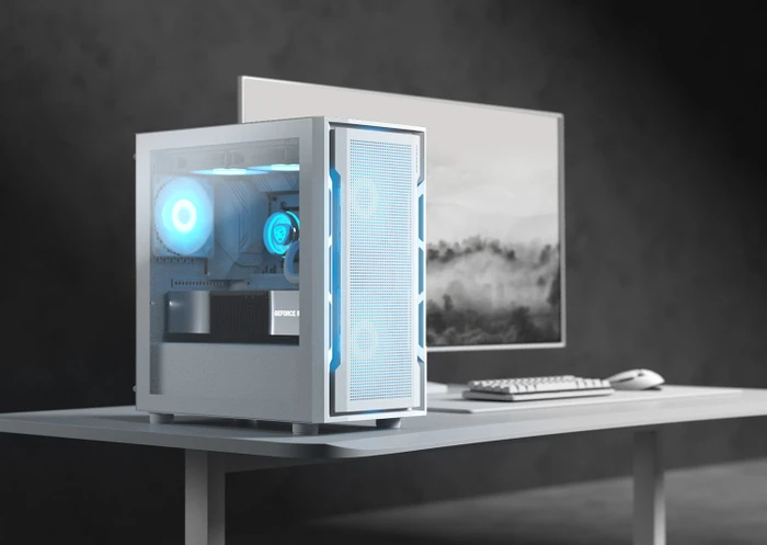 Cougar Uniface Mini RGB White, weiß, Glasfenster