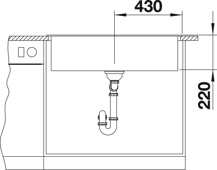 Blanco Naya XL 9 Einbau Becken mittig felsgrau