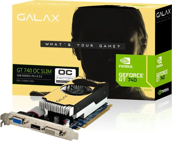 KFA2 GeForce GT 740 OC Slim, 2GB GDDR5, VGA, DVI, HDMI