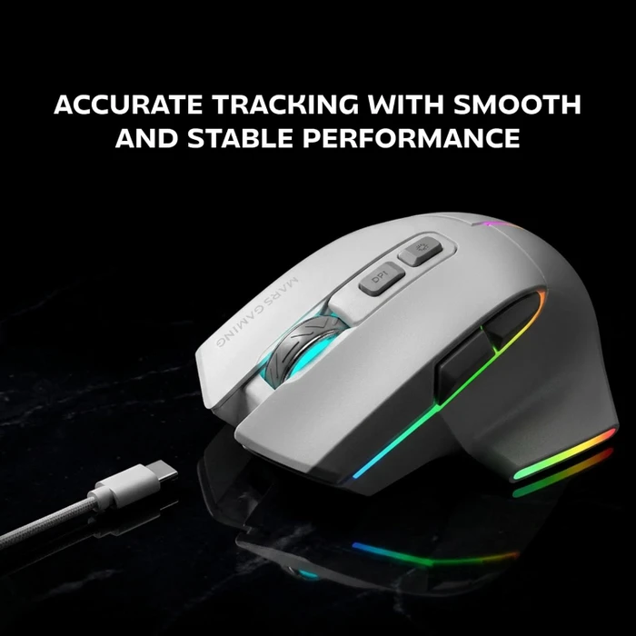 Mars Gaming MMW-VECTOR Tri-Mode Wireless weiß, USB/Bluetooth
