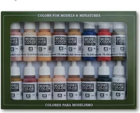 Vallejo Model Color Face/Skin Colors Farbset, 16-tlg.