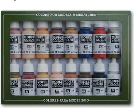 Vallejo Model Color Face/Skin Colors Farbset, 16-tlg.