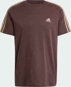 adidas Essentials Single 3-Streifen T-Shirt kurzarm shadow brown (Herren)
