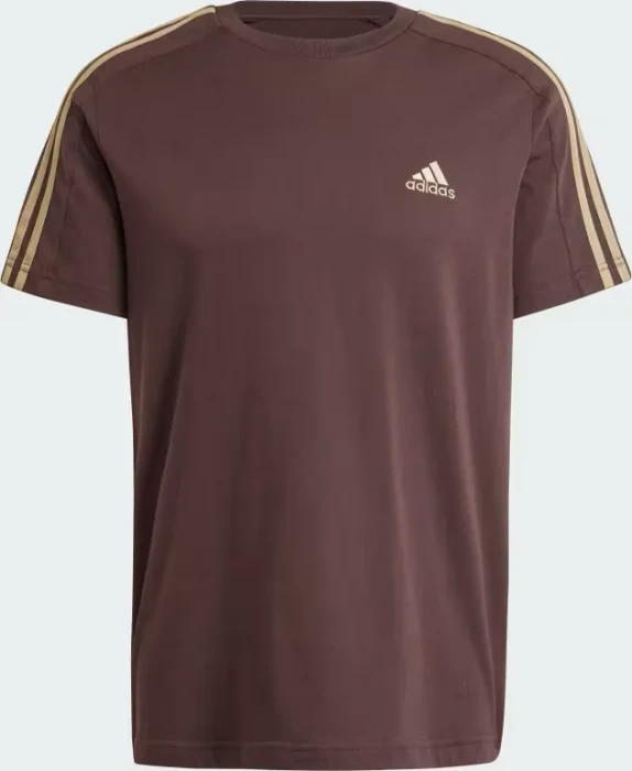 adidas Essentials Single 3-Streifen T-Shirt kurzarm shadow brown (Herren)